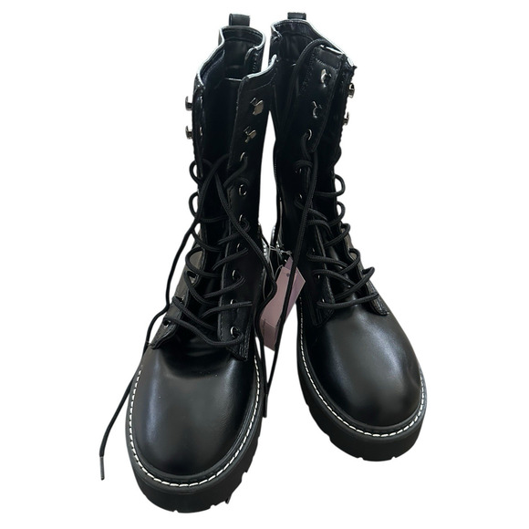 Wild Fable Womens Logan Lug Combat Boots with Memory Foam Insole Black NWT - Picture 5 of 7